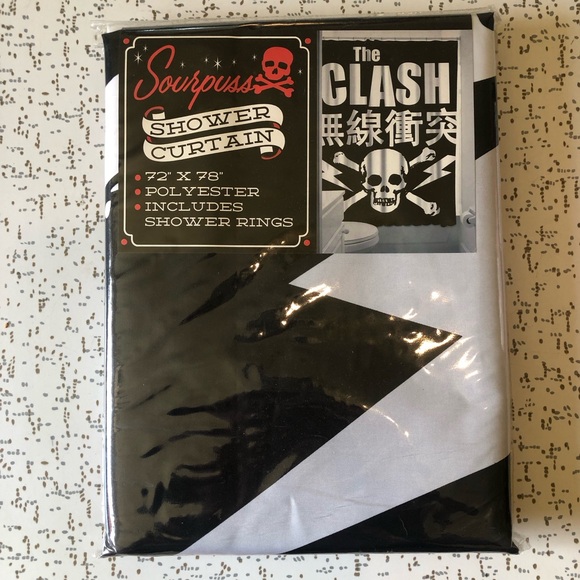 Sourpuss The Clash Shower Curtain - Picture 2 of 4
